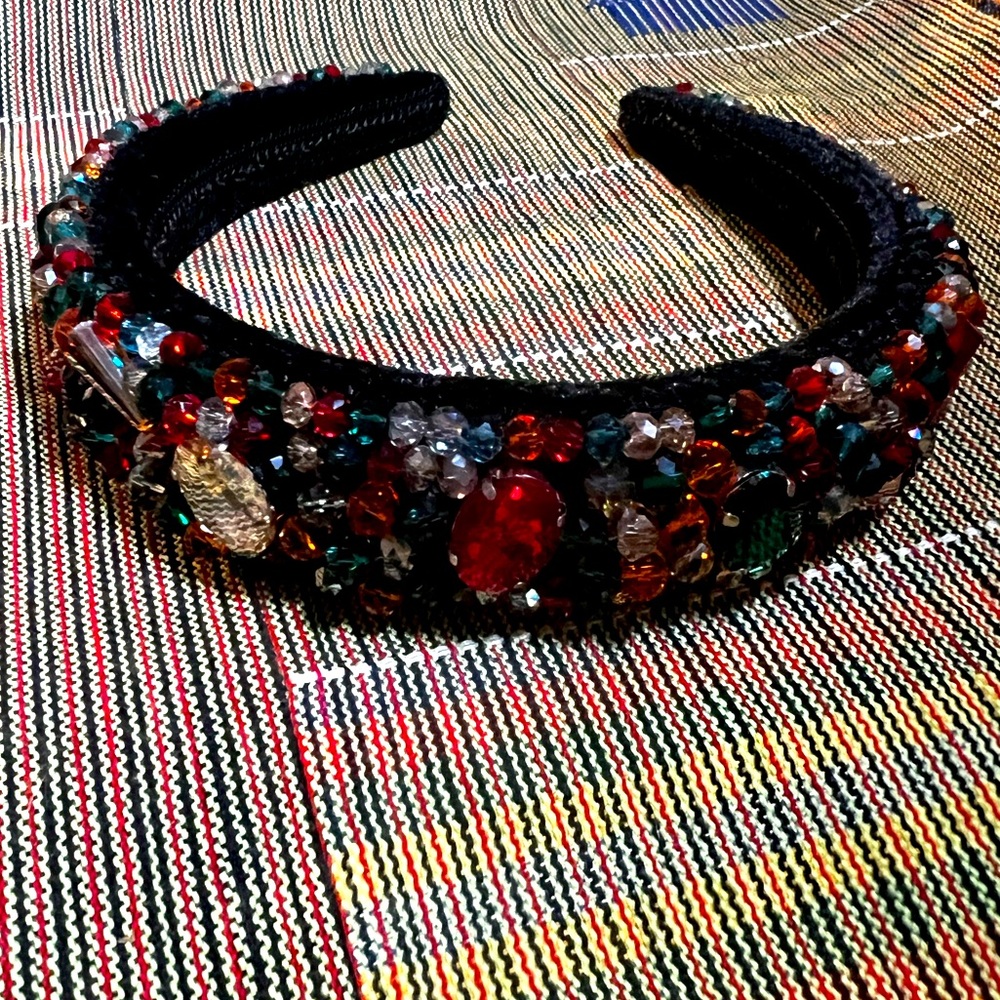 Multicolored Bejeweled Jumbo Headband
